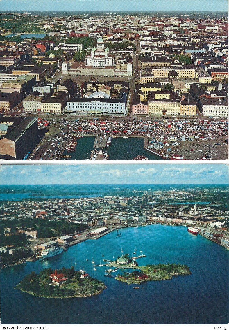 Finland - Helsinki - South Harbour. 2 Cards  Sent To Sweden 1976   # 7960 - Finland