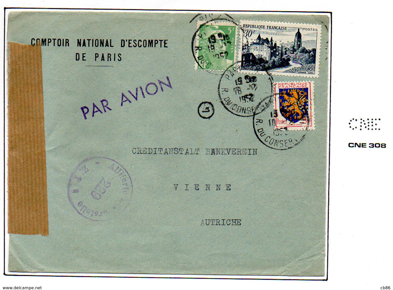 Perforé France Type Armoiries N° 904 Et Sîte 905 Et Gandon 809 Perf Ref Ancoper CNE 308 (14 Perf Connues Pour Ce Timbre) - Autres & Non Classés