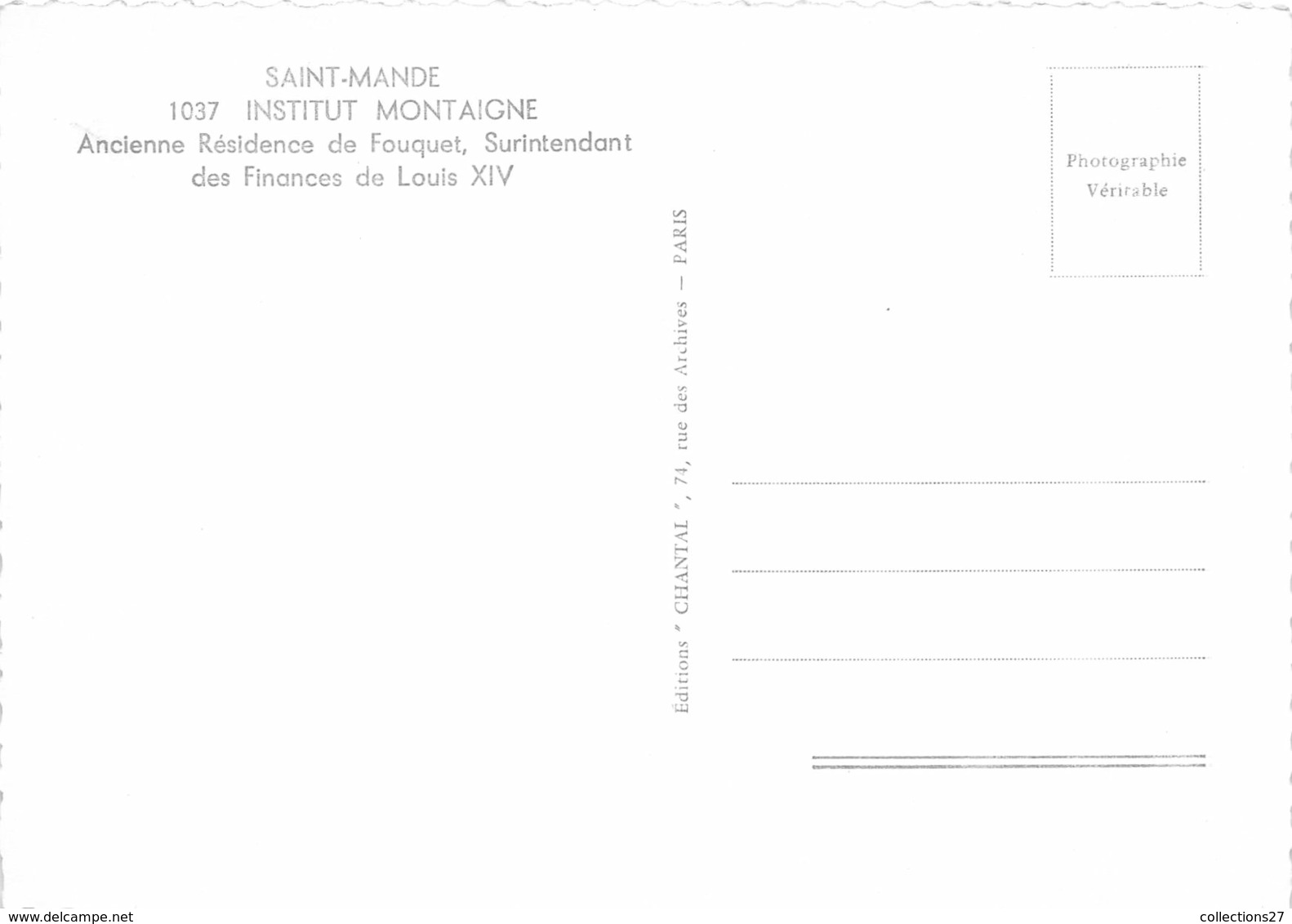 94-SAINT-MANDE- INSTITUT MONTAIGNE, ANCIENNE RESIDENCE DE FOUQUET - Saint Mande