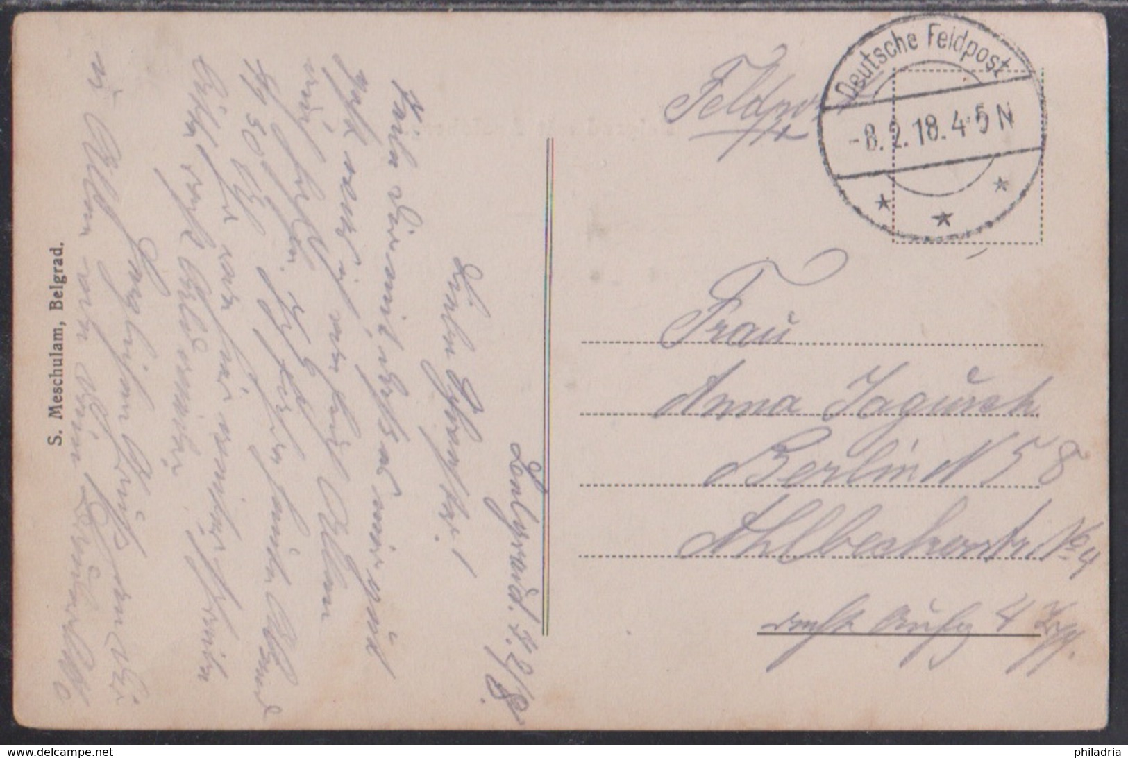 Beograd, Avala, German Fieldpost, Mailed In 1918 - Serbia