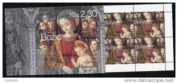 CROATIA 2002 Christmas Booklet With 10 Stamps MNH / **  Michel 626, (MH 08) - Croatia
