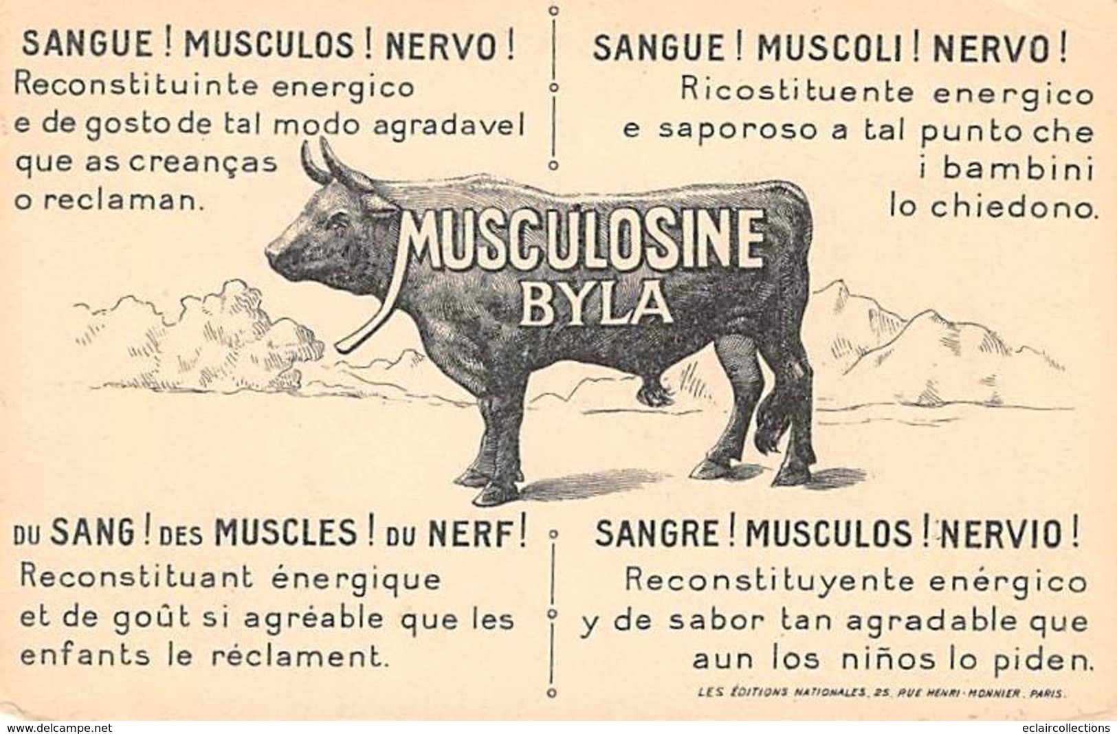 Thème Publicité :  Médecine Ou Pharmacie.  Illustrée  Par Fonseca Musculosine Byla  Homme De Ceylan (voir Scan) - Publicité