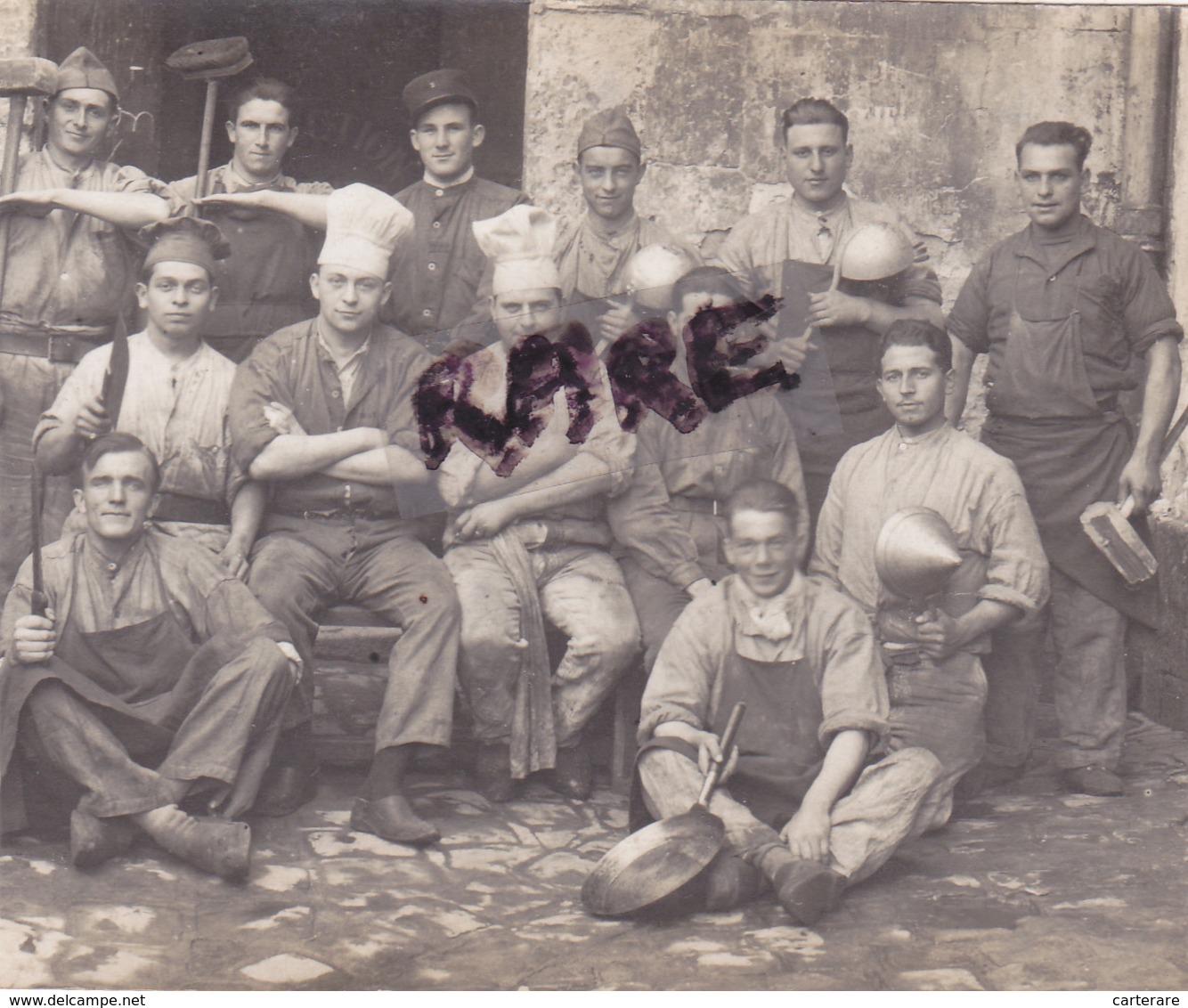 PHOTO ANCIENNE,82,TARN ET GARONNE,MONTPEZAT,MILITAIRE,AU TRAVAIL,RARE - Places