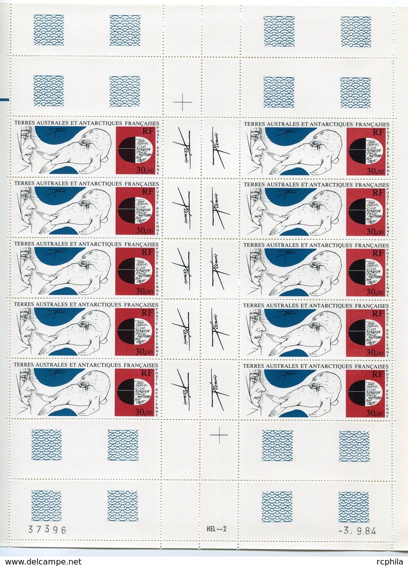 RC 9746 TAAF N° PA 89 OEUVRE DE TRÉMOIS  FEUILLE COMPLETE AVEC COIN DATÉ COTE 155€ NEUF ** TB - Corréo Aéreo