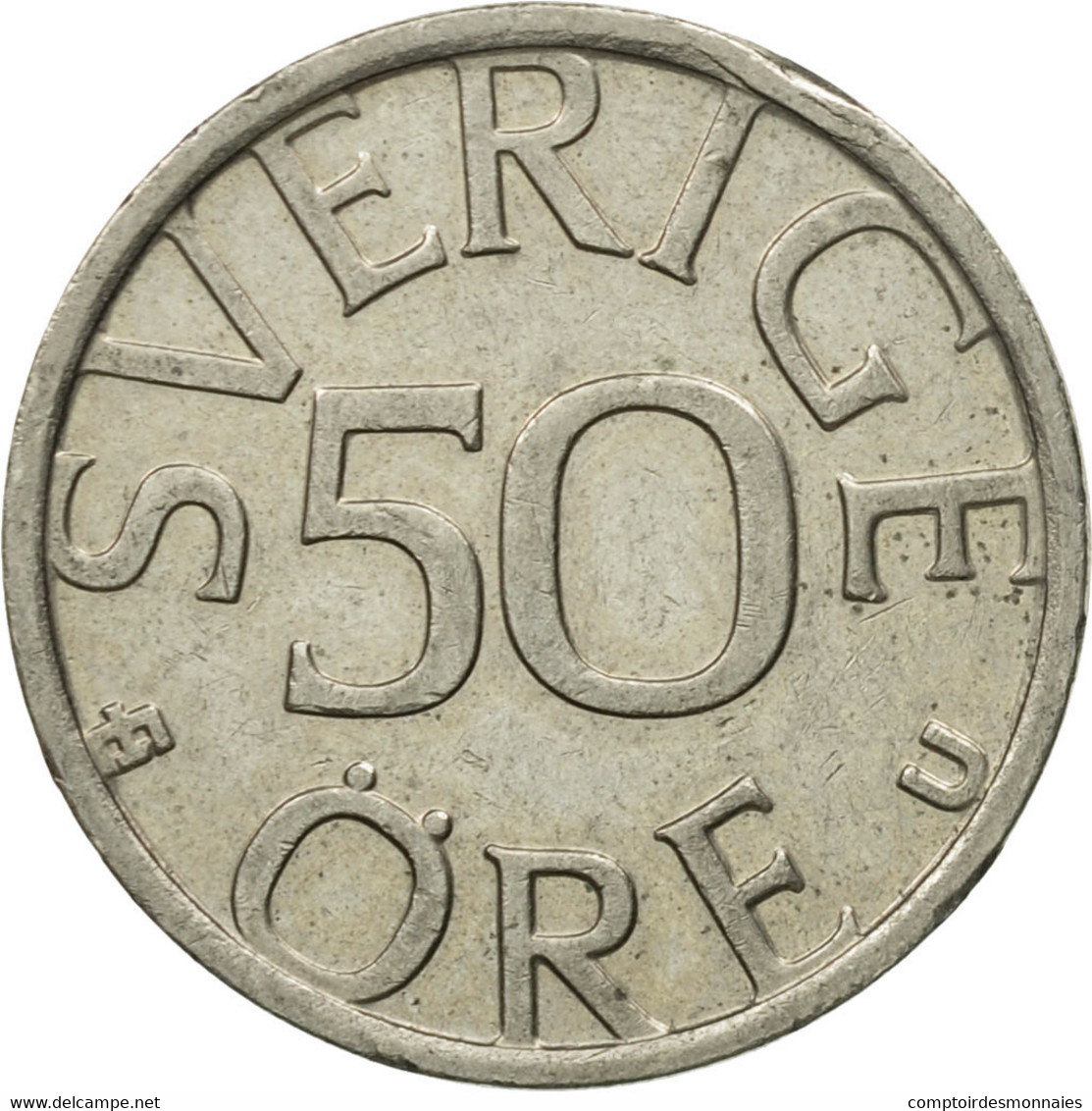 Monnaie, Suède, Carl XVI Gustaf, 50 Öre, 1977, TTB, Copper-nickel, KM:855 - Suède