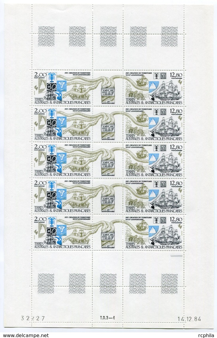 RC 9756 TAAF N° PA 91A ANNIVERSAIRE DE LA CRÉATION DU TERRITOIRE FEUILLE COMPLETE AVEC COIN DATÉ COTE 38€ NEUF ** TB - Poste Aérienne