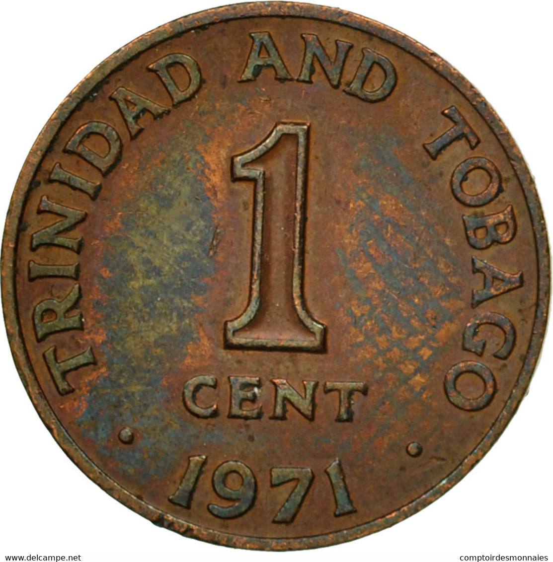 Monnaie, TRINIDAD & TOBAGO, Cent, 1971, Franklin Mint, TTB, Bronze, KM:1 - Trinité & Tobago