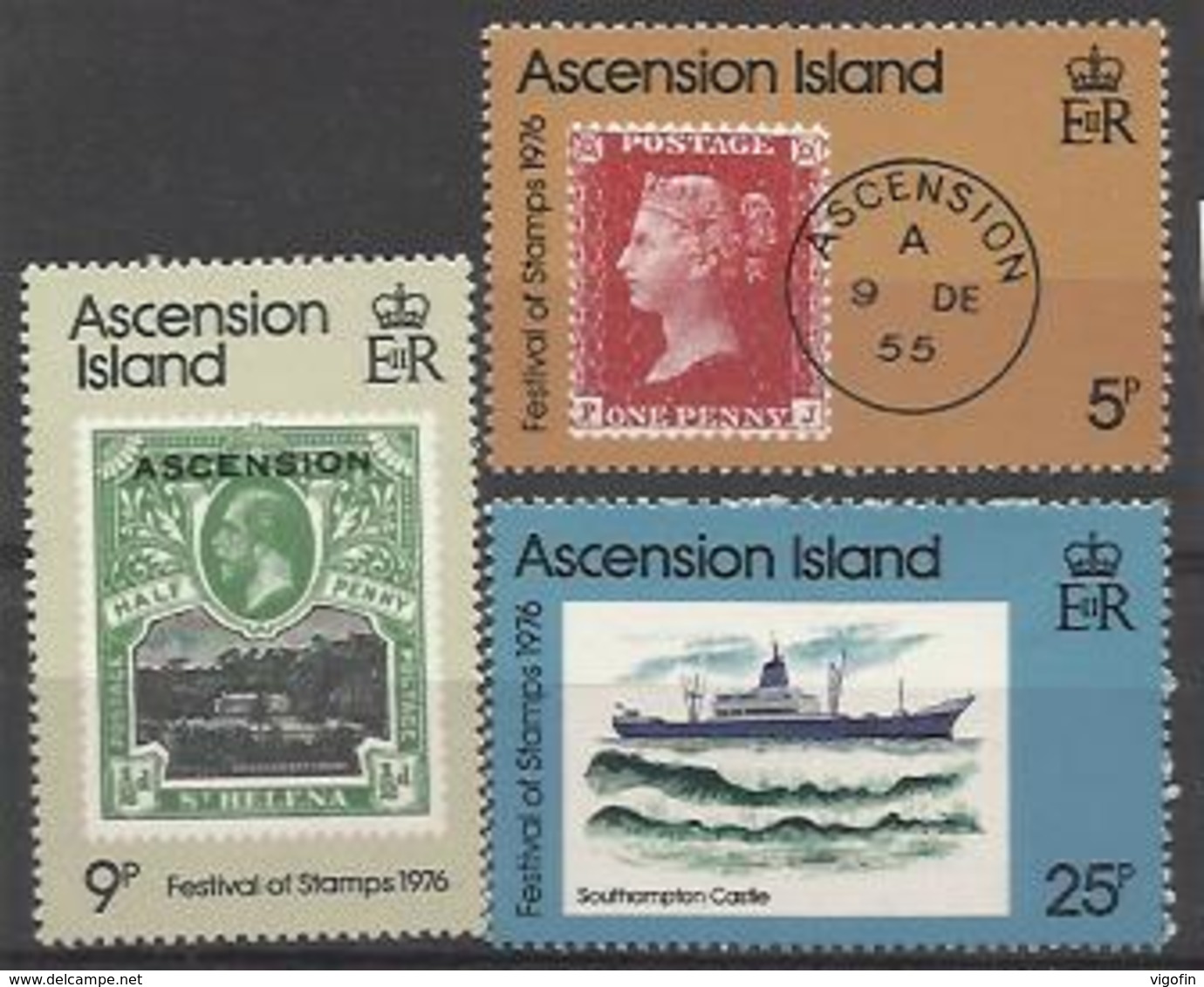 ASC 1976 DEFINITIVE, ASCENSION , 1 X 3v, MNH - Ascensione