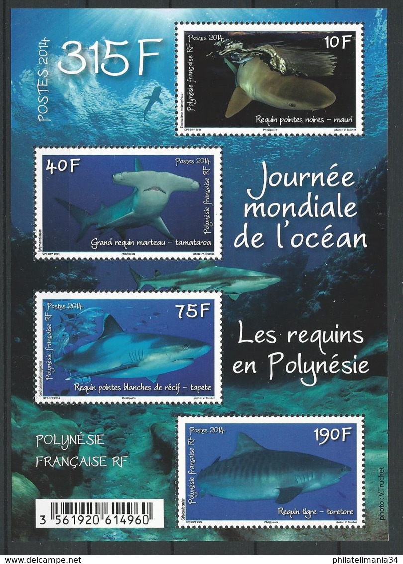 Polynésie Française 2014 - Journée Mondiale De L'Océan (série + Bloc) - Unused Stamps