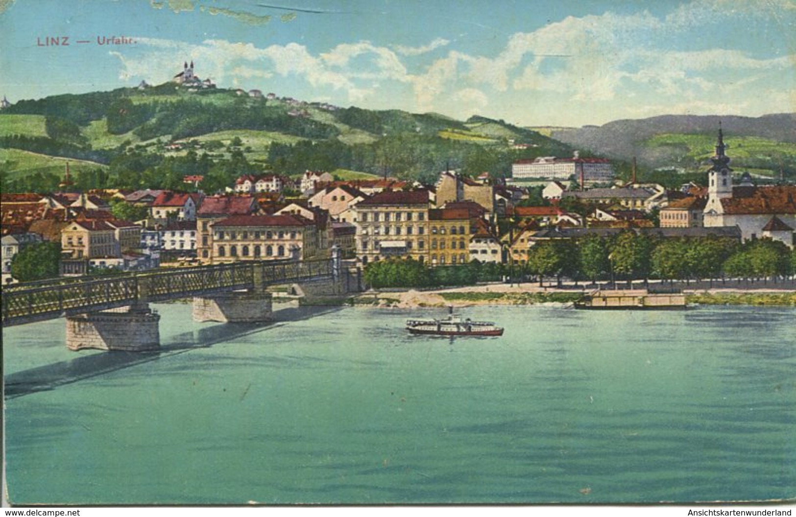 005057  Linz-Urfahr - Ansicht Mit Donaubrücke  1927 - Linz Urfahr
