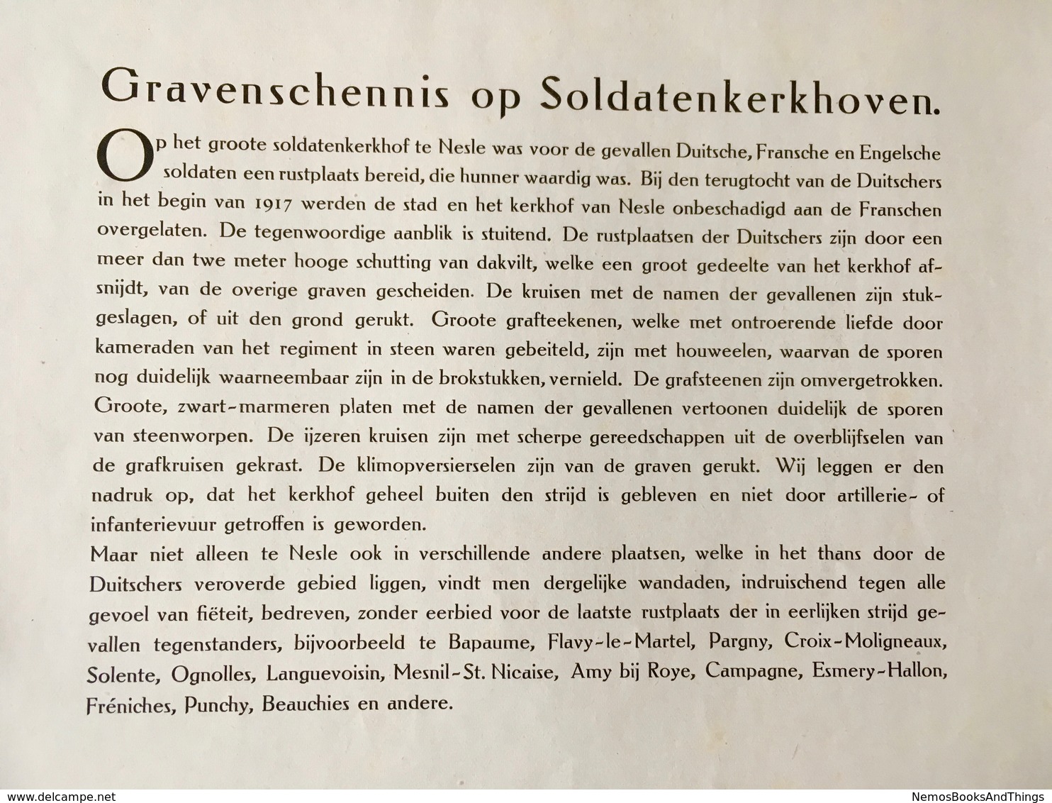 Vernielde Soldatengraven 1918 - War 1914-18