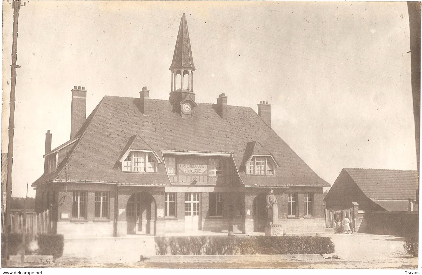 Dépt 80 - DAVENESCOURT - ÉPREUVE De CARTE POSTALE (photo R. LELONG) + PLAQUE De VERRE D'origine - Mairie - Édit. Baillet - Autres & Non Classés