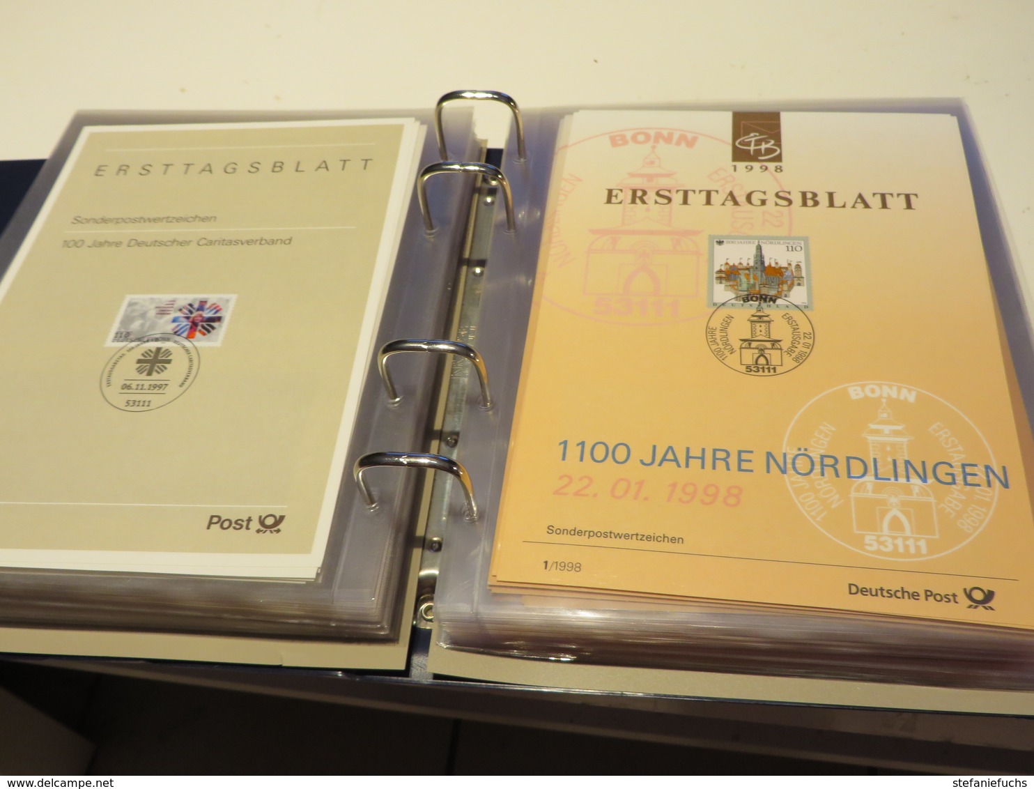 DEUTSCHLAND  /  BUND  Posten  E T B  von  1974 bis 1988  und  1993 bis 1999  in  4  RINGBINDER