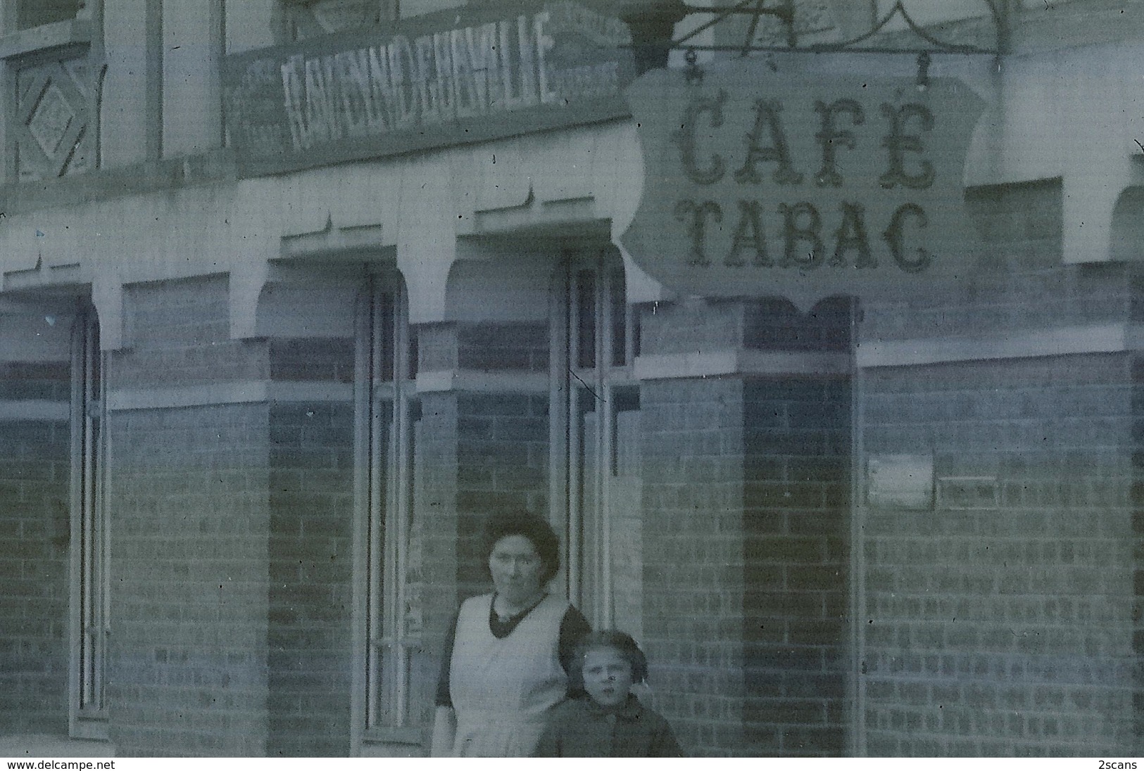 Dépt 80 - LIGNIÈRES-CHÂTELAIN - PLAQUE De VERRE (négatif Photo Noir & Blanc, Cliché R. Lelong) - Épicerie-Café-Tabac - Autres & Non Classés