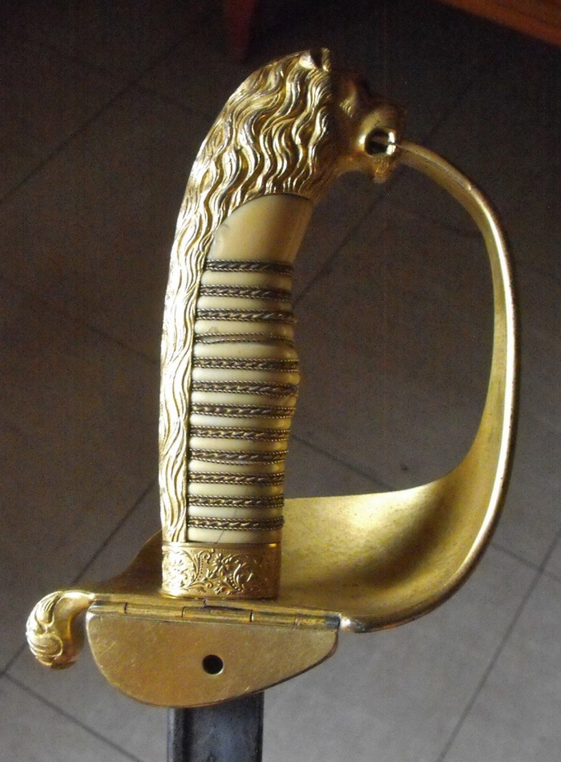 SUPERBE Et RARE Sabre à Tête De Lion Officier Marine De Guerre Impériale Allemande - Knives/Swords