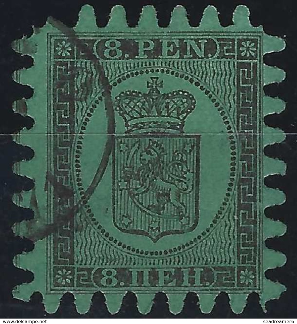 Finlande Coat Of Arms (FACIT) N°6v1C3 Roulette III Obl Petit Dateur 1871 ...superbe ! - Usados