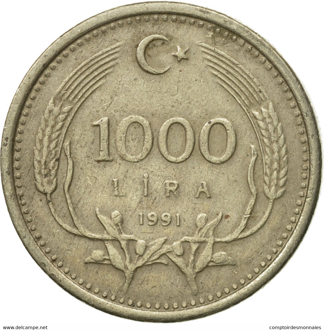 Monnaie, Turquie, 1000 Lira, 1991, TB+, Nickel-brass, KM:997 - Turchia