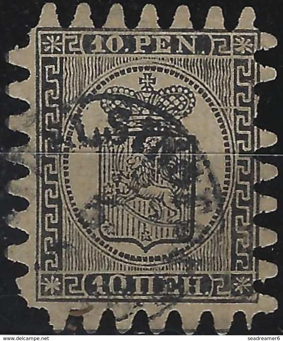 Finlande Coat Of Arms (FACIT) N°7v1C3 Noir Sur Chamois Papier Epais Roulette III Obl Petit Dateur Helsingfors.. - Used Stamps