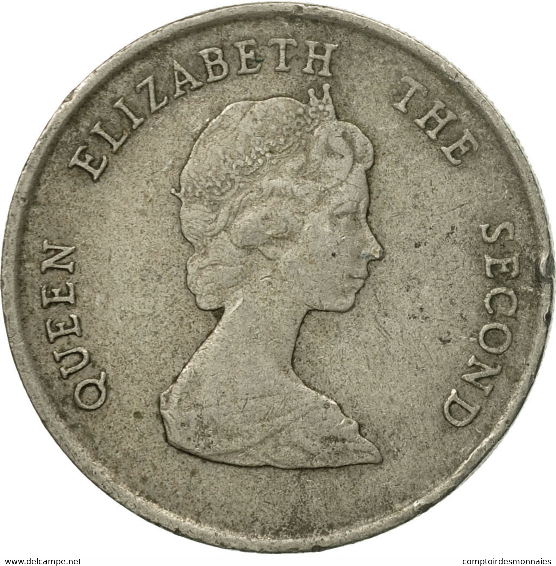 Monnaie, Etats Des Caraibes Orientales, Elizabeth II, 25 Cents, 1987, TB - East Caribbean States