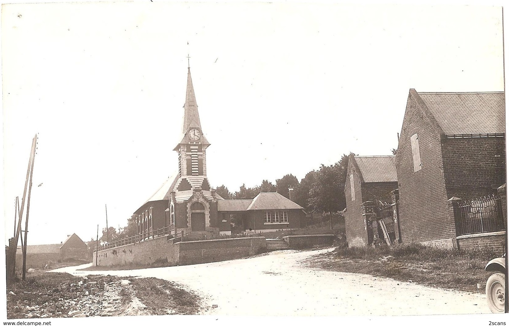 Dépt 80 - SAILLY-LE-SEC - ÉPREUVE De CARTE POSTALE (photo R.LELONG) + PLAQUE De VERRE D'origine - Église - Édit.Desanlis - Autres & Non Classés