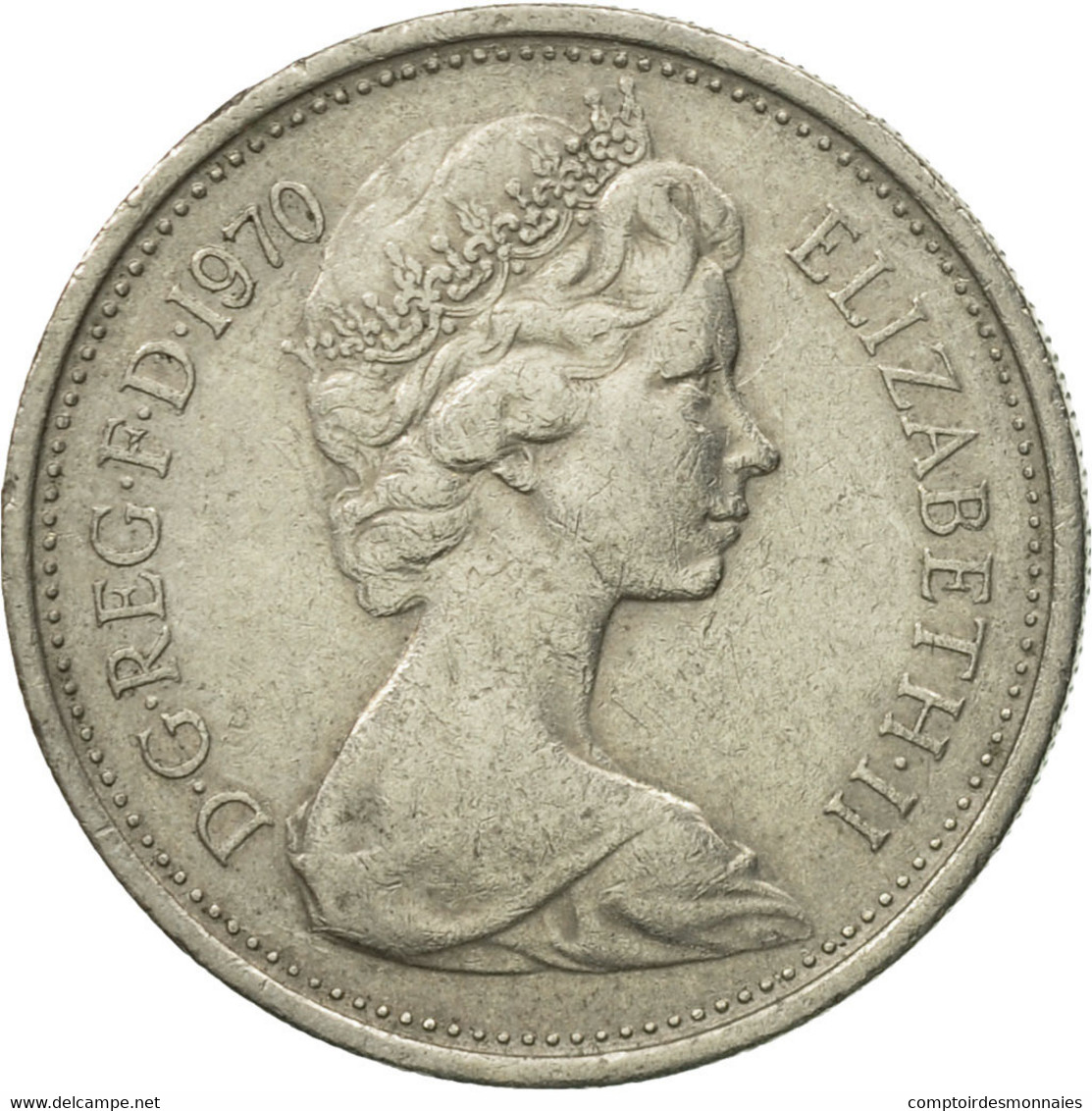 Monnaie, Grande-Bretagne, Elizabeth II, 5 New Pence, 1970, TB+, Copper-nickel - 5 Pence & 5 New Pence