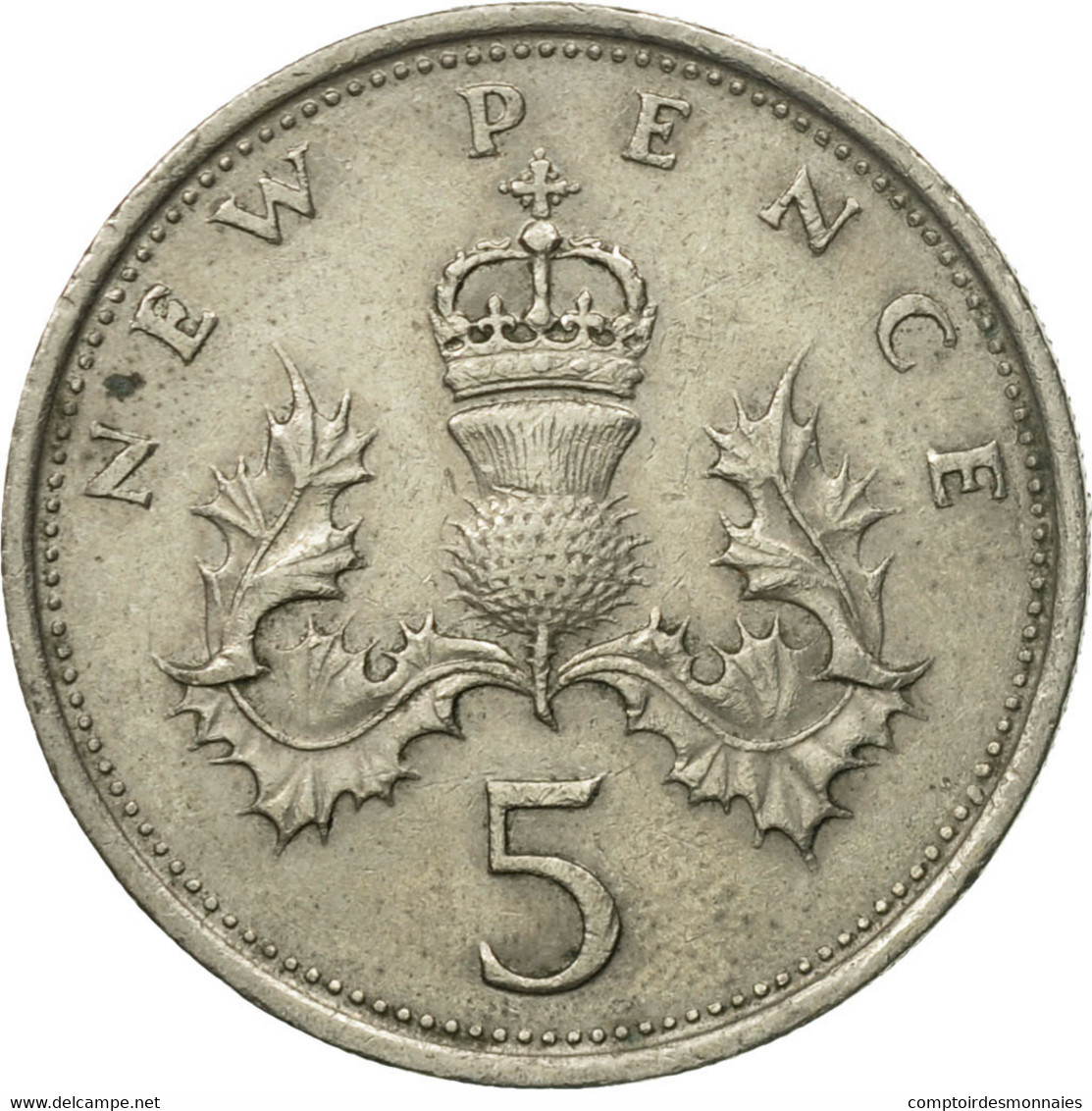 Monnaie, Grande-Bretagne, Elizabeth II, 5 New Pence, 1970, TB+, Copper-nickel - 5 Pence & 5 New Pence