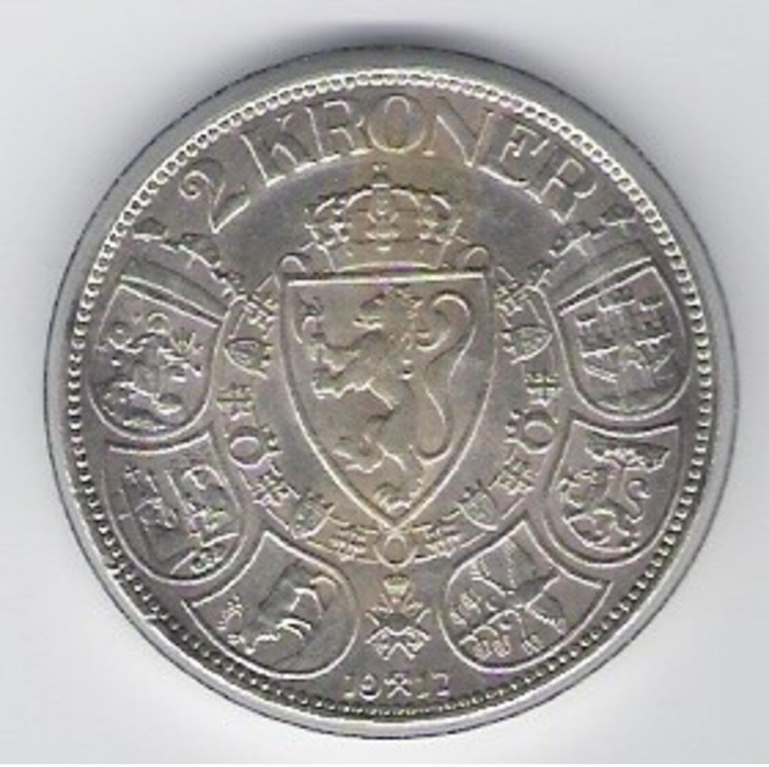 A60076 Norway, 2 Kroner - 1917, Silver. EF-AU, Exhibits Strong Luster And Shine But Has A Few Dark Streaks Of Discolorat - Albania