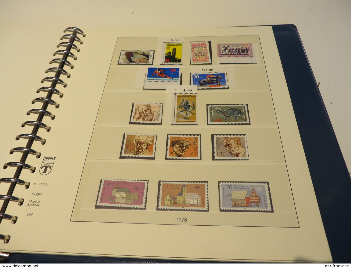 DEUTSCHLAND / BUND  1973 bis 1980  LINDNER - T - VORDRUCKTEXT  mit  allen ** /  MARKEN  im  RINGBINDER