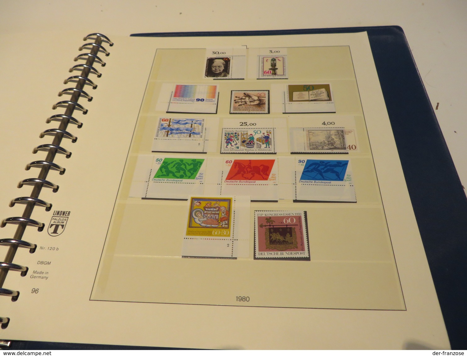 DEUTSCHLAND / BUND  1973 bis 1980  LINDNER - T - VORDRUCKTEXT  mit  allen ** /  MARKEN  im  RINGBINDER