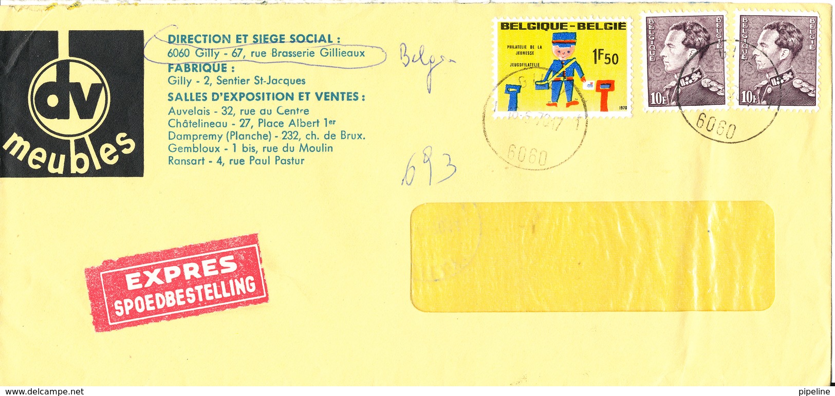 Belgium Cover Sent Express To Italy Gilly 16-6-1970 - Covers & Documents
