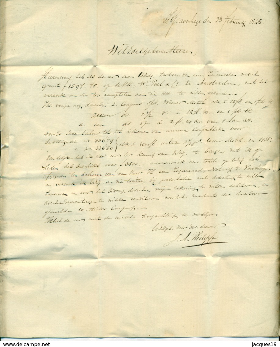 Nederland Voorfilatelie Brief 1848 Van Den Haag Naar Scheurleer En Zonen In Den Haag - ...-1852 Vorläufer