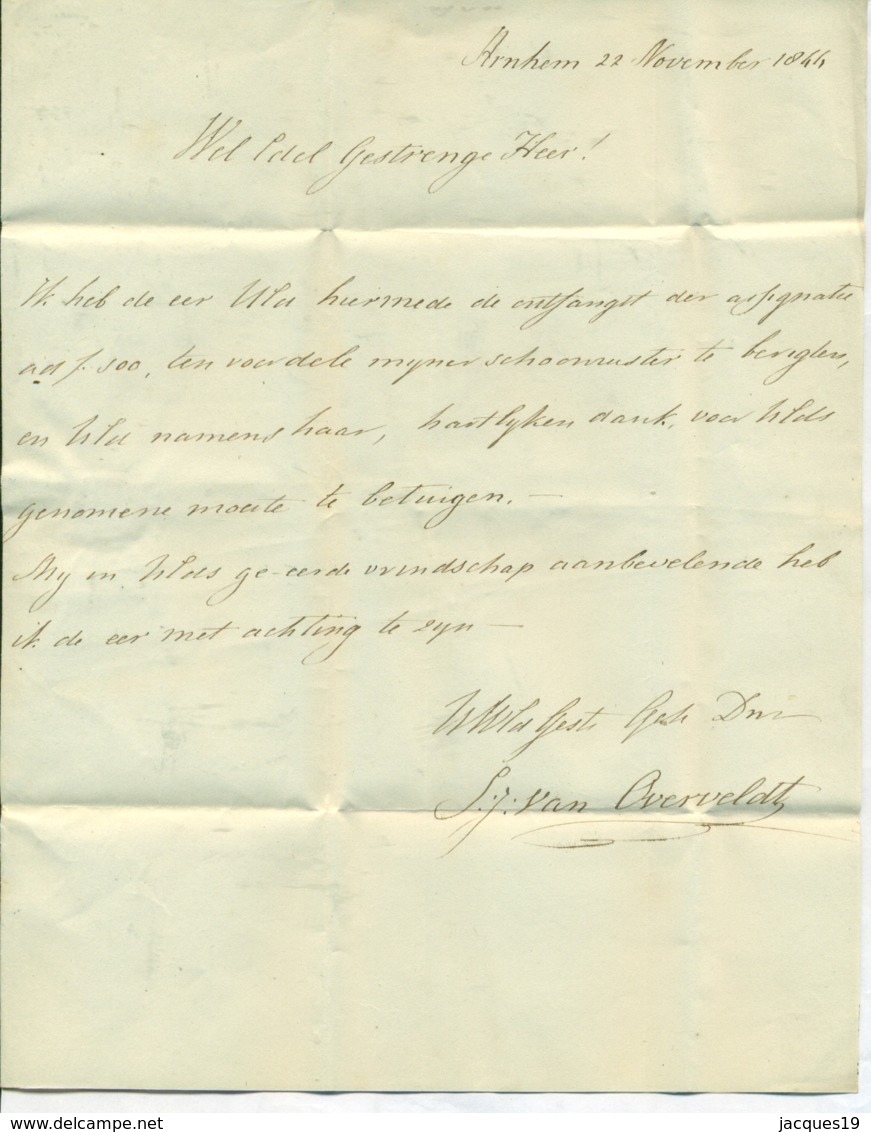 Nederland Voorfilatelie Brief 1844 Van Arnhem Naar Scheurleer En Zonen In Den Haag - ...-1852 Préphilatélie