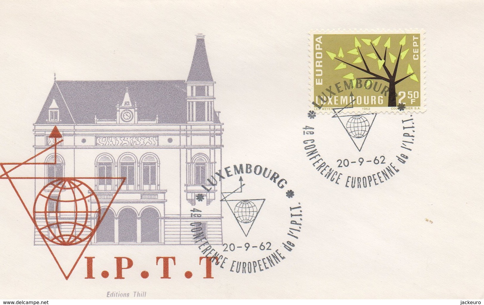 A16 -  Luxembourg - FDC  20/09/1962  TTB - 1962