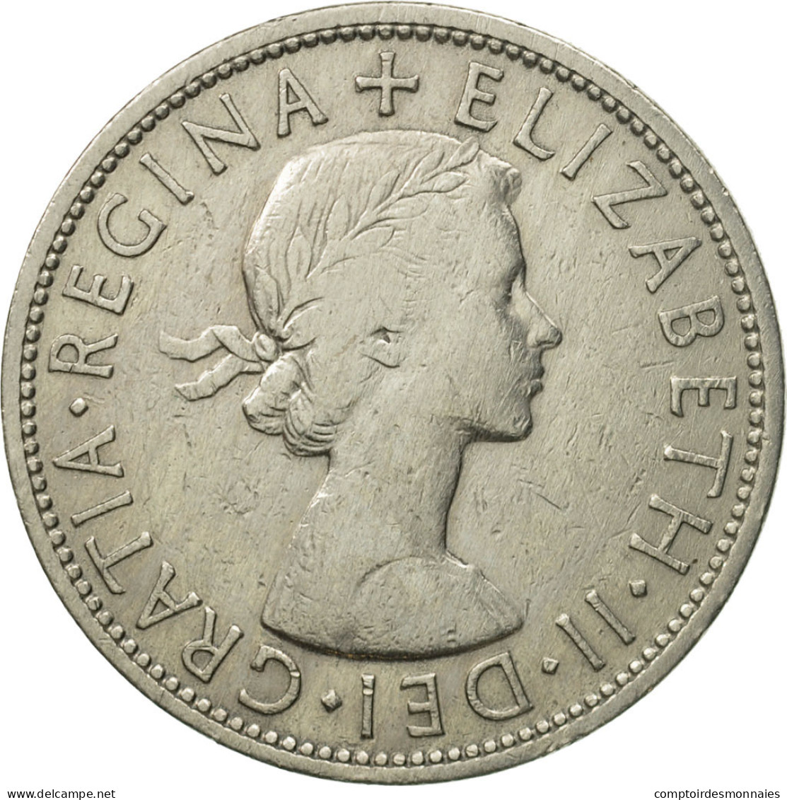 Monnaie, Grande-Bretagne, Elizabeth II, 1/2 Crown, 1955, TTB+, Copper-nickel - K. 1/2 Crown