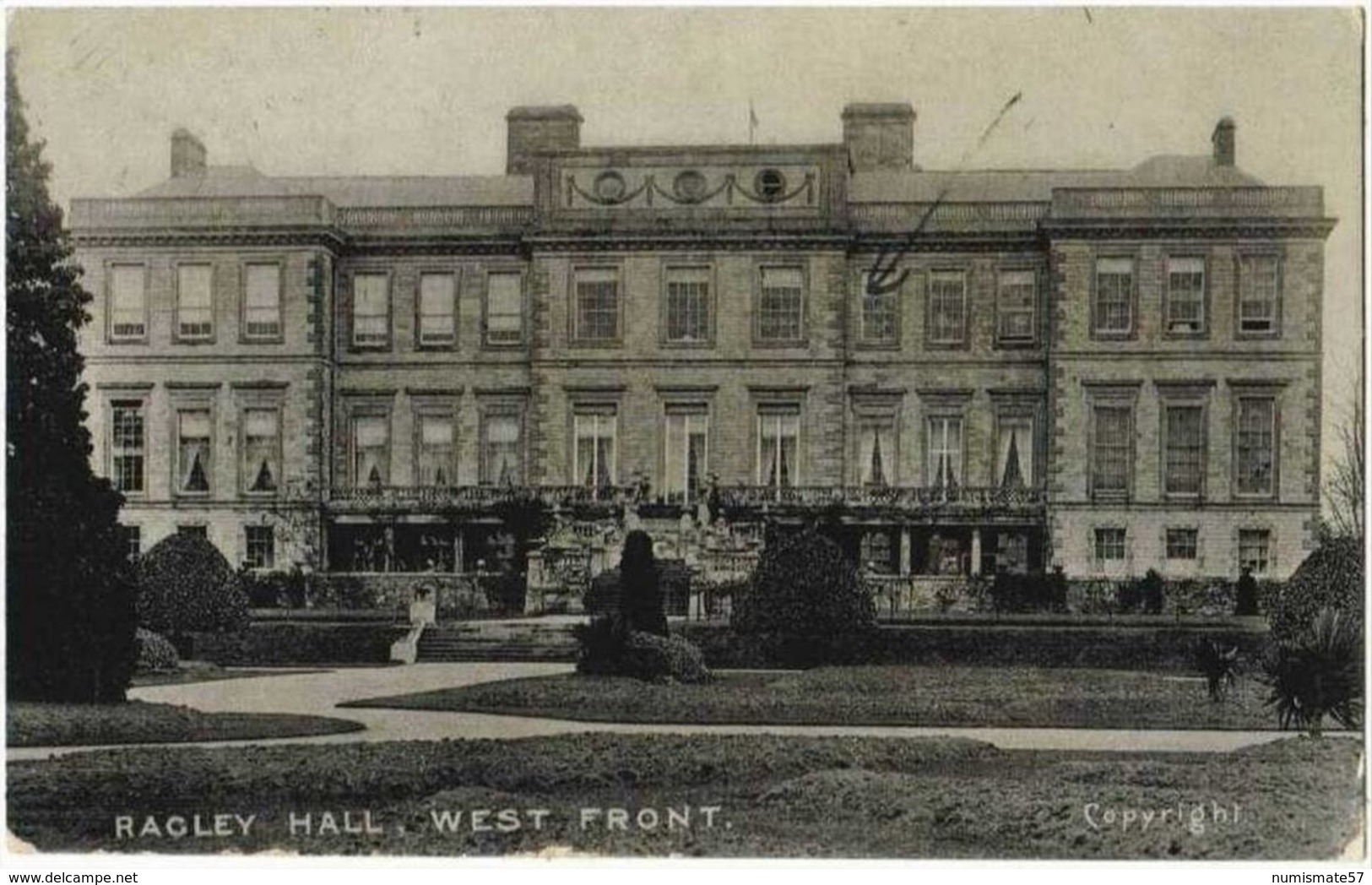 CPA RAGLEY HALL - West Front - 19/08/1908 - ( Alcester  ) - Autres & Non Classés