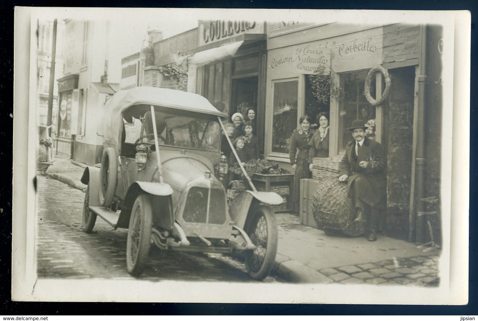 Cpa Carte Photo Du 92 Asnières Sur Seine Ets Godet Fleuriste  N°3 Rue Du Progrès  Aout18-2 - Asnieres Sur Seine