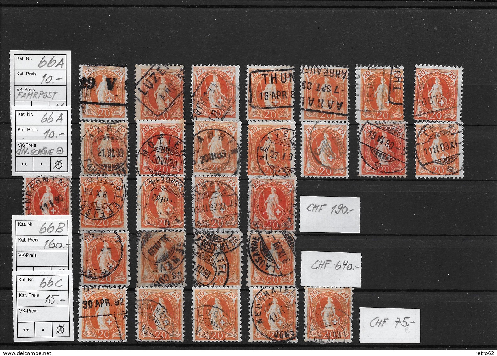 1882 - 1906 STEHENDE HELVETIA Gezähnt → SELTEN SO ANGEBOTEN ►SBK 66A BIS 100B◄ - Used Stamps