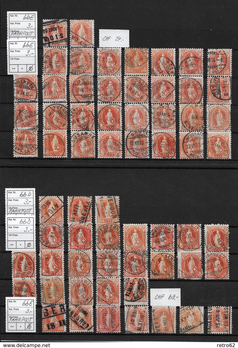 1882 - 1906 STEHENDE HELVETIA Gezähnt → SELTEN SO ANGEBOTEN ►SBK 66A BIS 100B◄ - Used Stamps