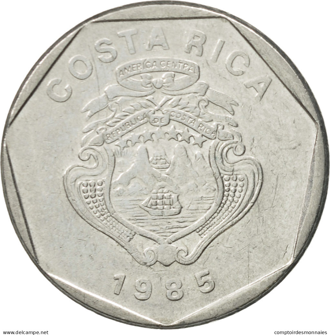 Monnaie, Costa Rica, 5 Colones, 1985, TTB, Stainless Steel, KM:214.2 - Costa Rica