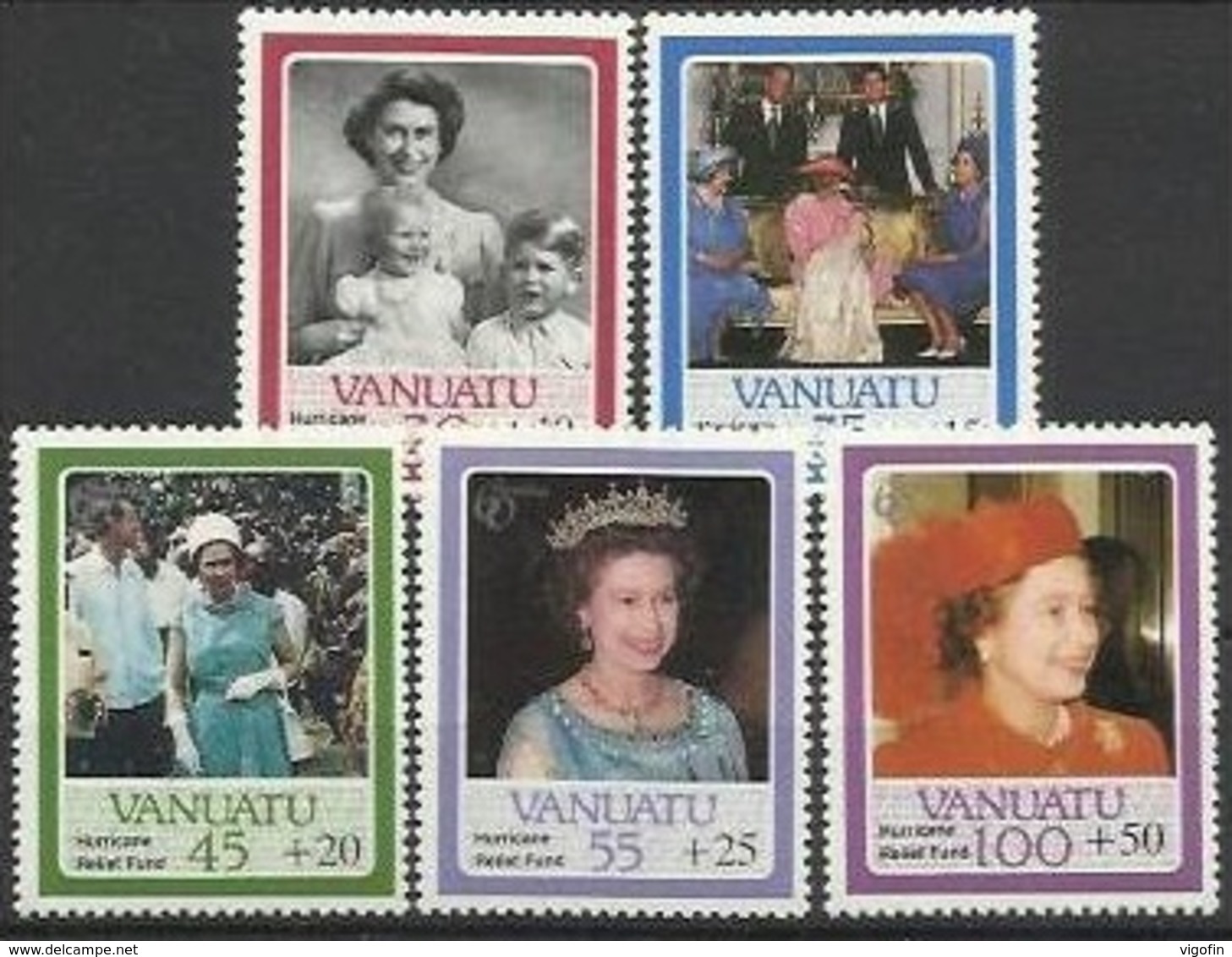 VA 1986-720-4 60A°QUIN ELIZABETH II, VANUATU,1 X 5v, MNH - Königshäuser, Adel