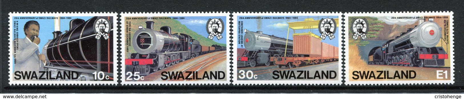 Swaziland 1984 20th Anniversary Of Swaziland Railways Set MNH (SG 466-469) - Swaziland (1968-...)