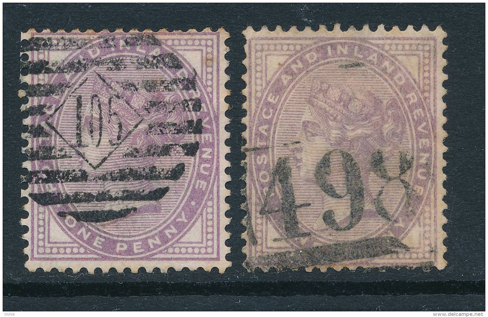 GB, 1881 1d Lilac+1d Pale Lilac(both Die I,14 Dots) SGspec K7(1),(2) (N) - Gebruikt