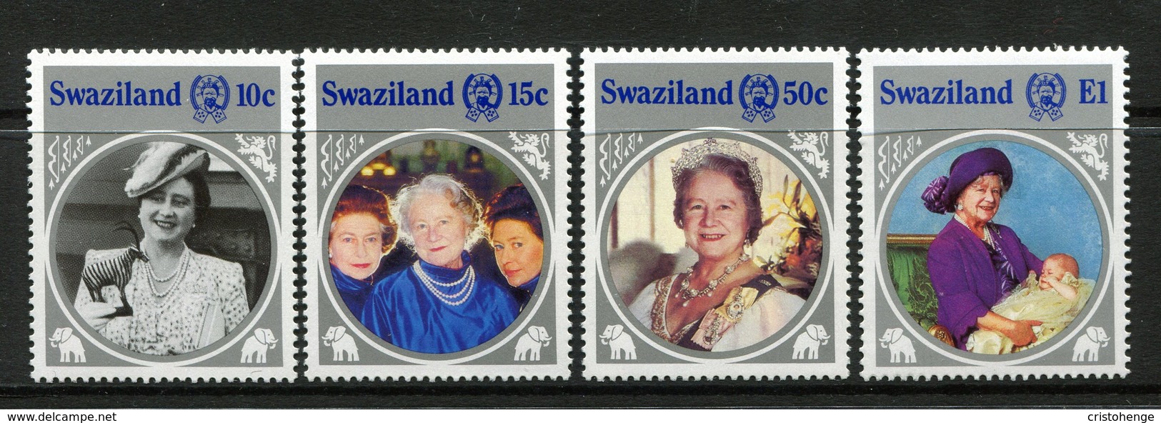 Swaziland 1985 Life And Times Of Queen Elizabeth The Queen Mother Set MNH (SG 486-489) - Swaziland (1968-...)