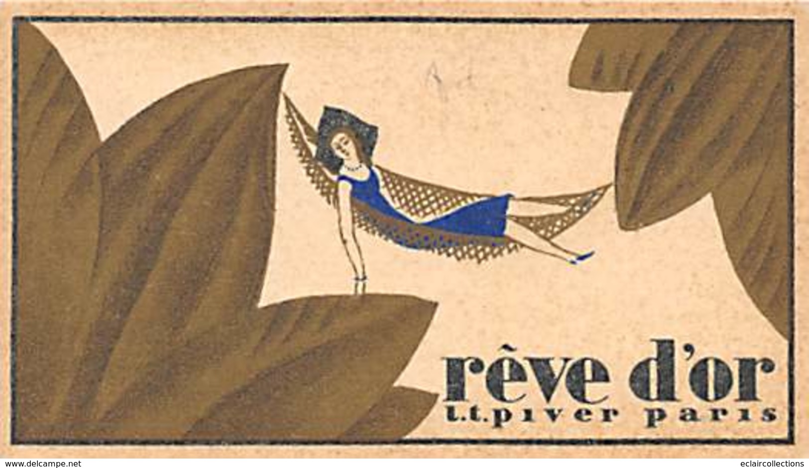 Thème Publicité :  Autour du Parfum.  7 mini cartes calendriers 1933/34 Parfumées  Rêve d'Or Paris 9x5 cm (voir scan)