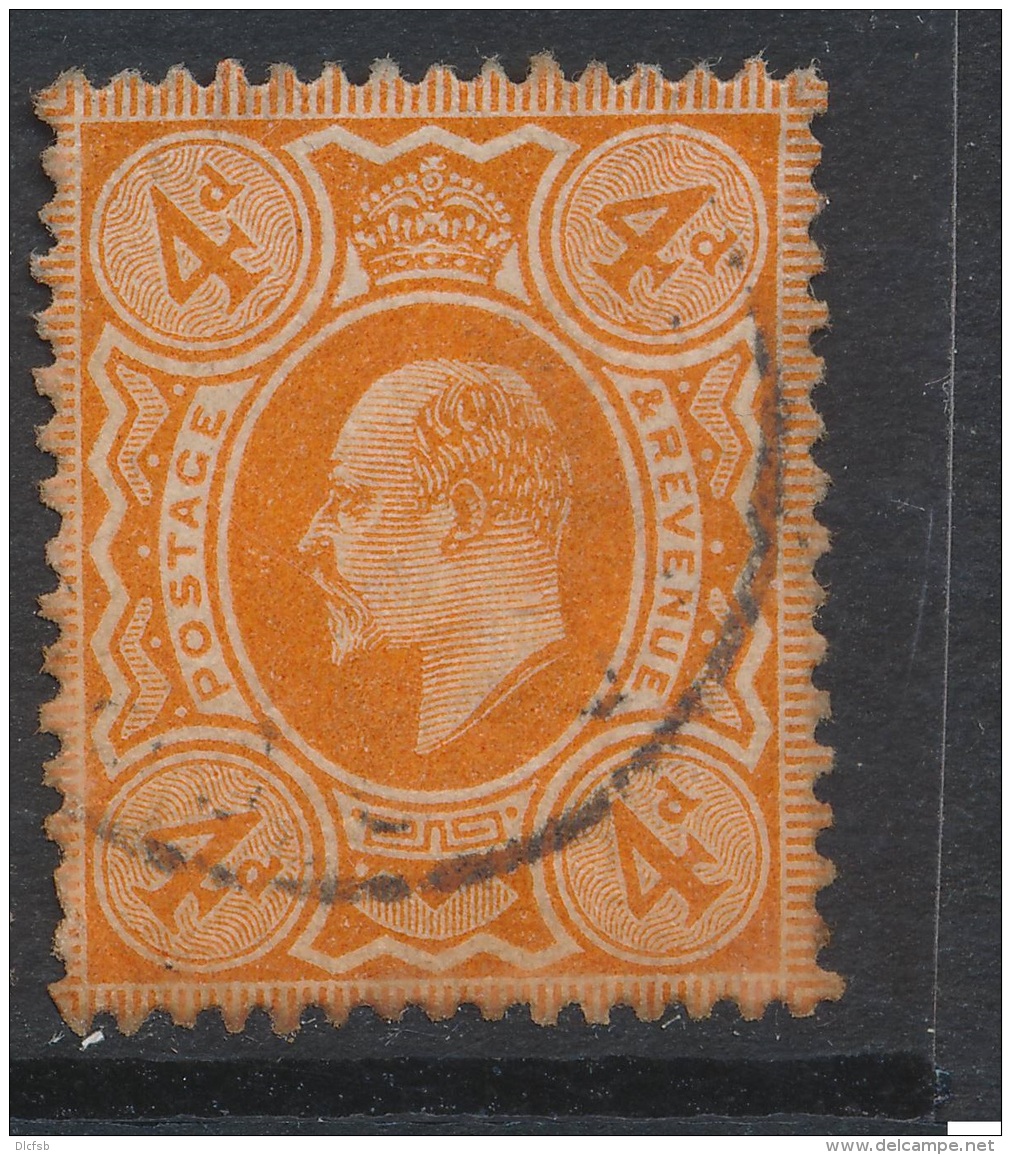 GB, 1911  4d Deep Bright Orange P15x14 Printed By Harrison SG Spec. M27(2) (N) - Usati