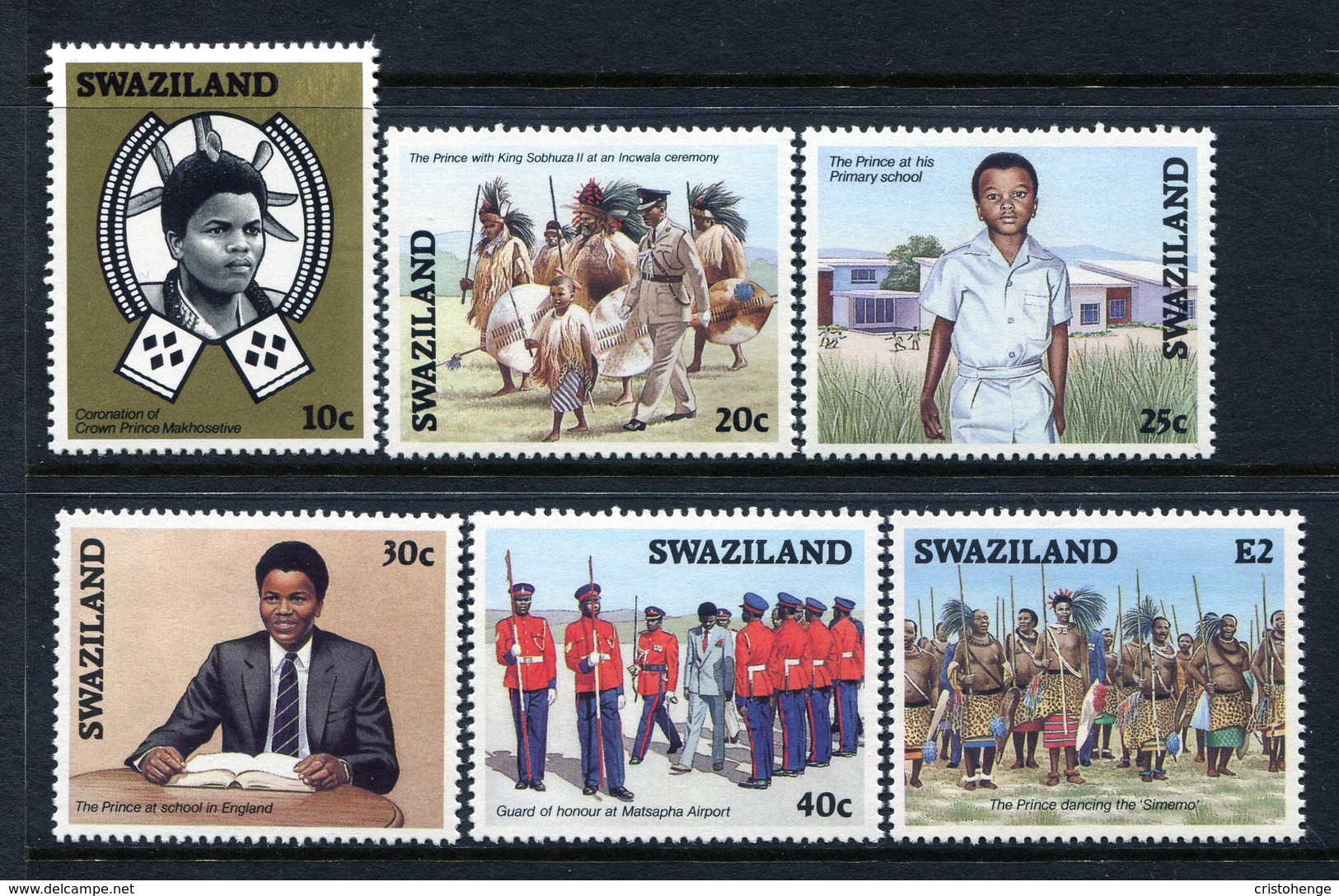 Swaziland 1986 Coronation Of King Mswati III Set MNH (SG 505-510) - Swaziland (1968-...)