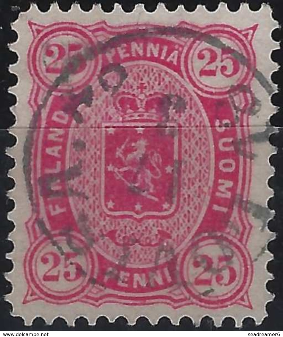 Finlande Coat Of Arms (FACIT) N°17Lc2f Aniline Rose Obl Dateur De LOVISA - Oblitérés