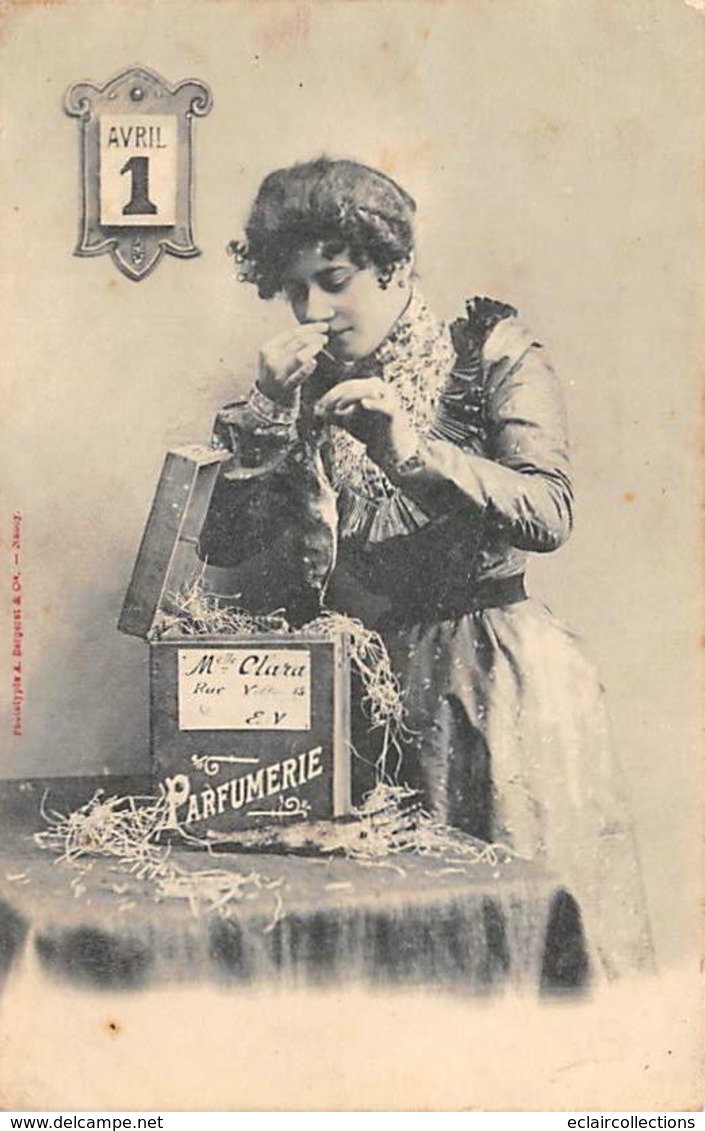 Thème Publicité :  Autour Du Parfum. 1 Er Avril  Melle Clara .Edition Bergeret (voir Scan) - Publicité