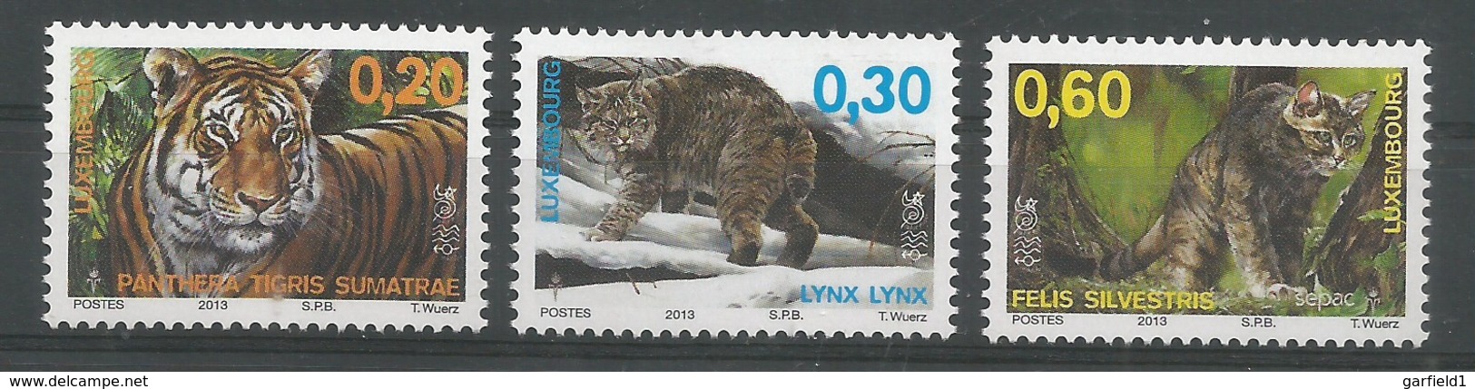 Luxemburg  2013   Stampworld Nr. 1971 / 1973 , Wild Tiere - Postfrisch / MNH / (**) - Neufs