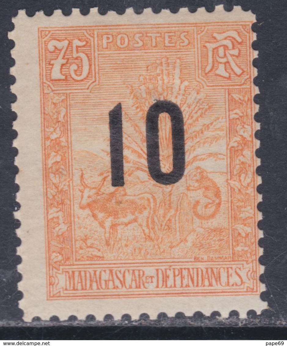 Madagascar N° 120 XX Partie De Série :Timbres 1896 / 1900 Surchargés : 10 Sur 75 C.  Sans Charnière, TB - Nuovi